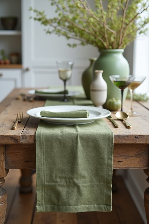 layered textiles for tablescape