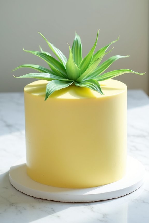 lemon cake with palm decorations