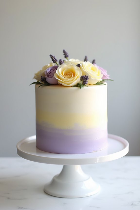 lemon lavender buttercream cake
