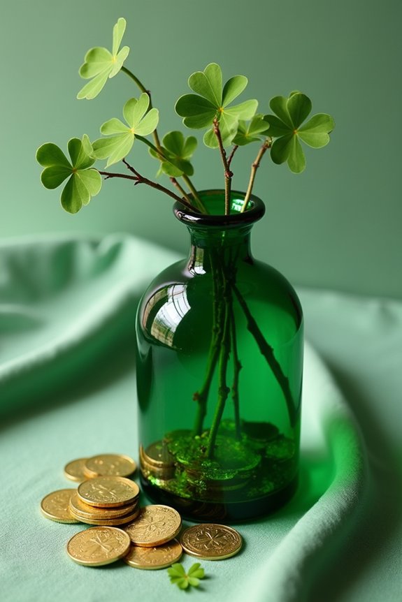 lucky coin glass vases