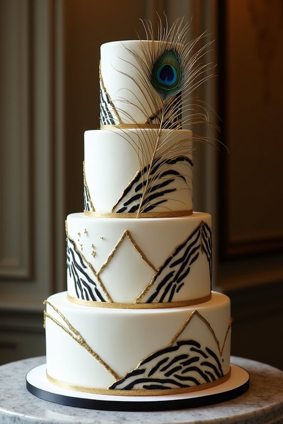 luxurious art deco cake