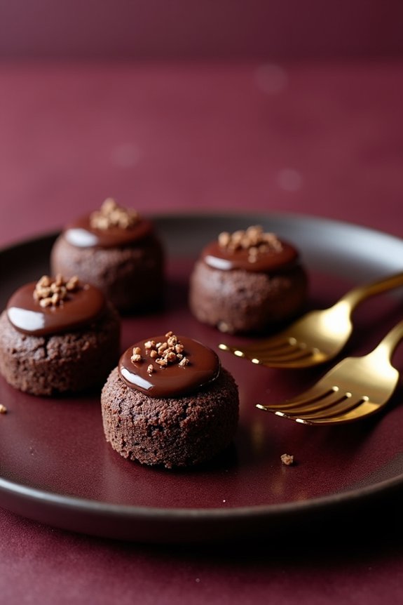 luxurious chocolate burgundy torte bites