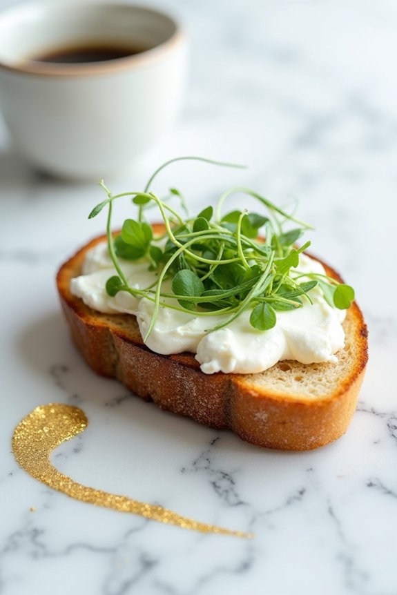 luxurious whipped ricotta toast