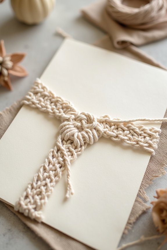 macram invitations with texture