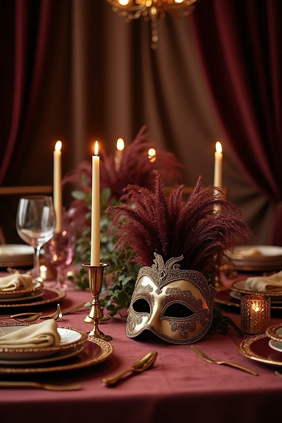 masquerade masks as centerpieces