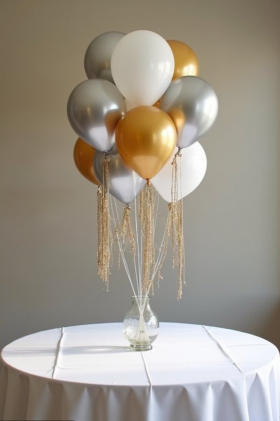 metallic balloon centerpiece assembly