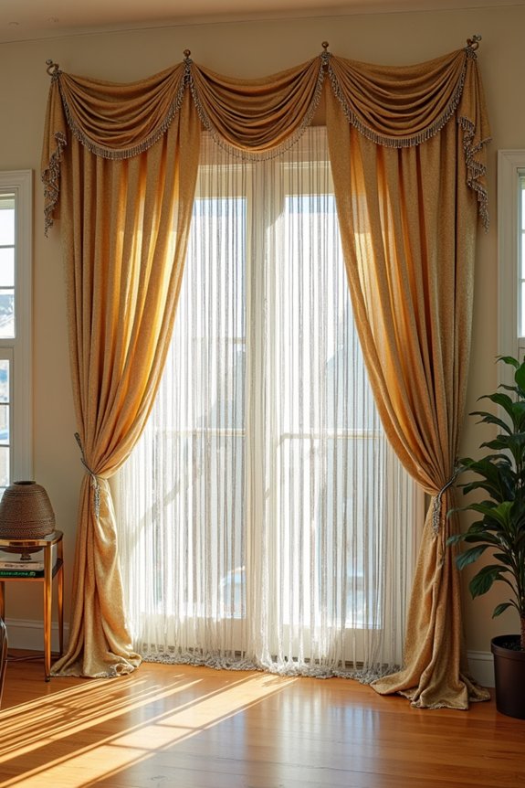 metallic beaded curtain elegance