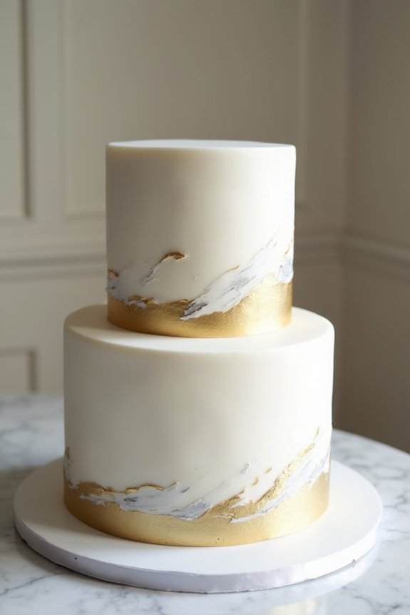 metallic elegance for cakes