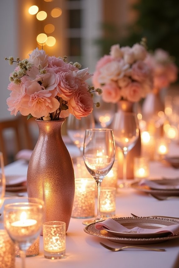 metallic glitter centerpieces elegance