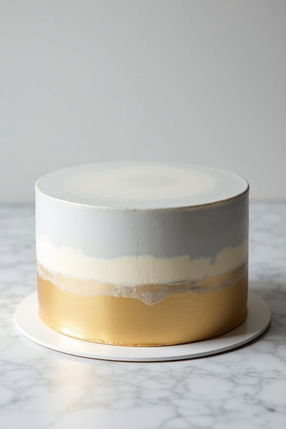 metallic ombre cake elegance