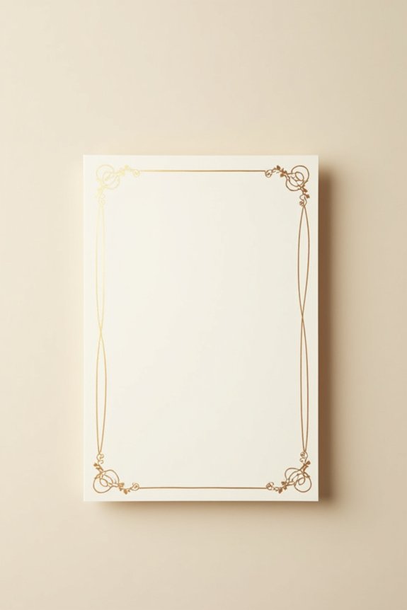 minimalist gold foil invites