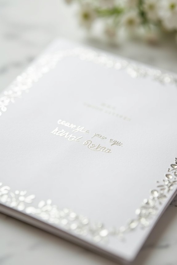 minimalist silver invitation elegance