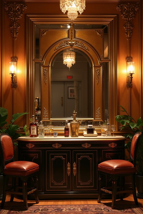 mirrors and gold frames