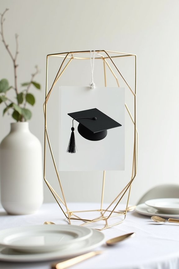 modern geometric photo centerpieces