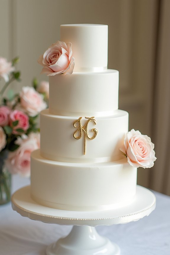 monogrammed personalized engagement cakes