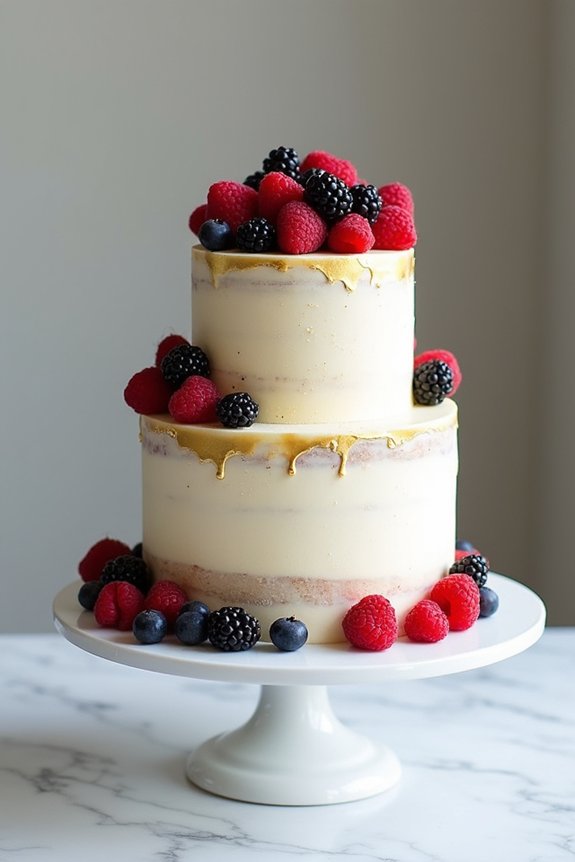naked cake with berries