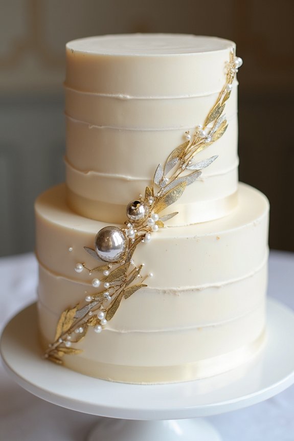 naked cake with jewels