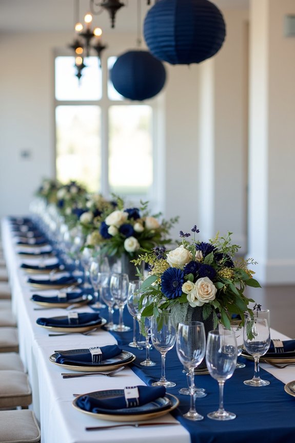 navy blue party decorations