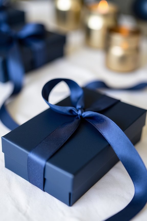 navy blue party favors