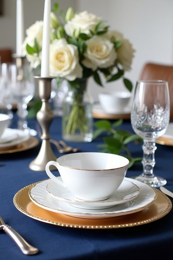 navy gold silver elegance