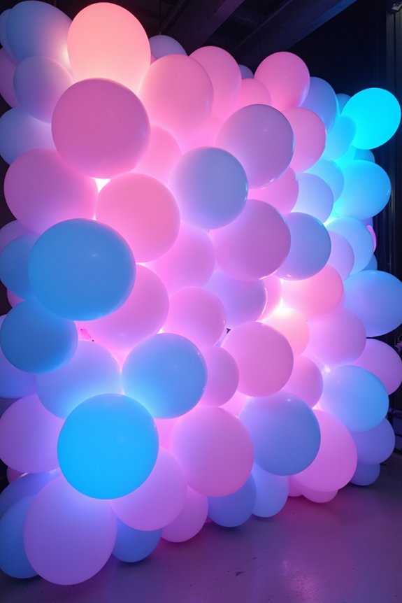 neon balloon wall decorations