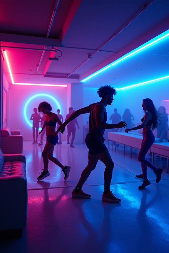 neon high energy dance celebration