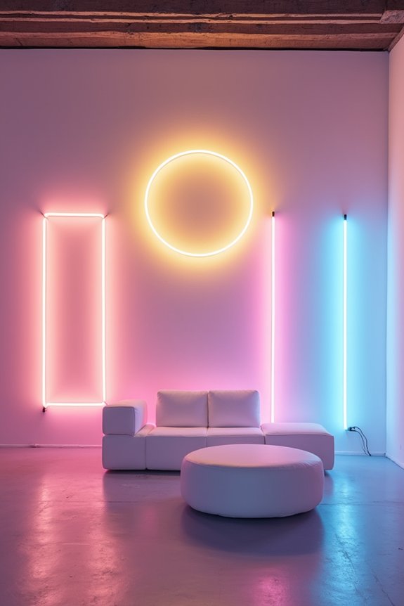 neon themed event backdrop ideas