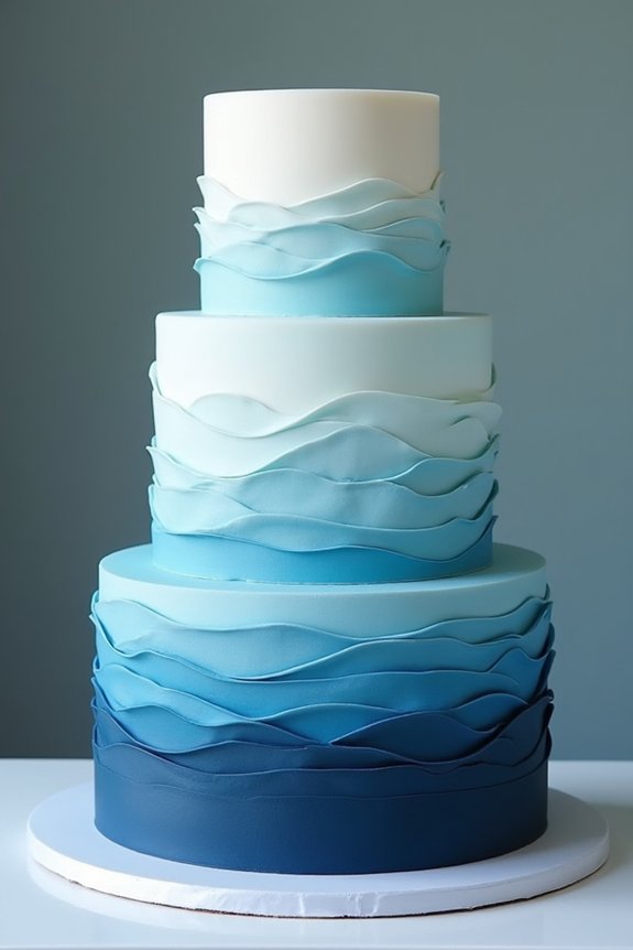ombre wave cake design