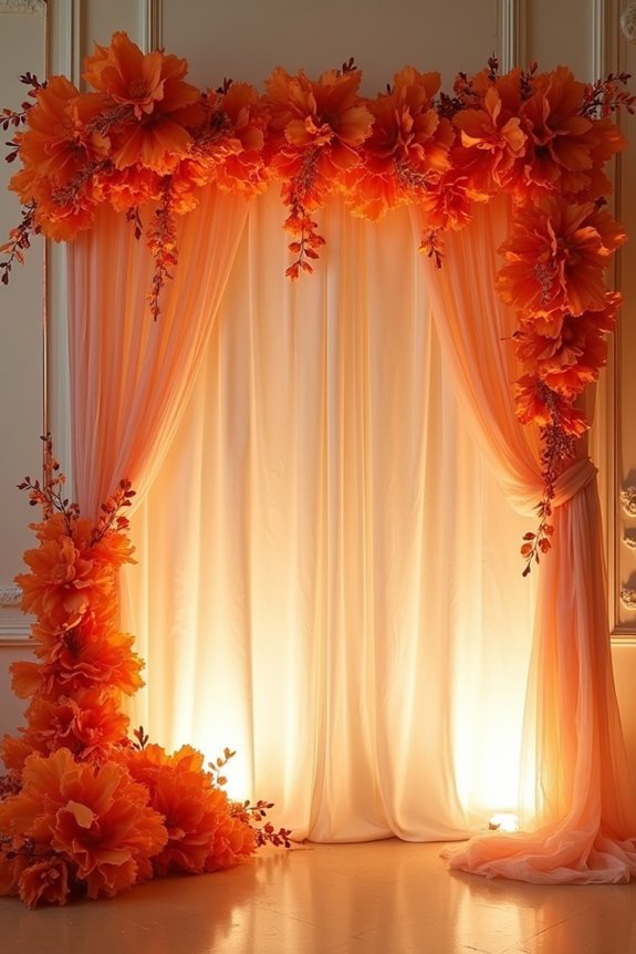 orange party backdrop ideas
