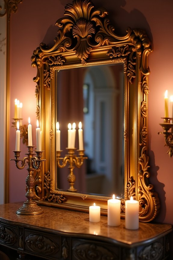 ornate mirrors candlelit ambiance