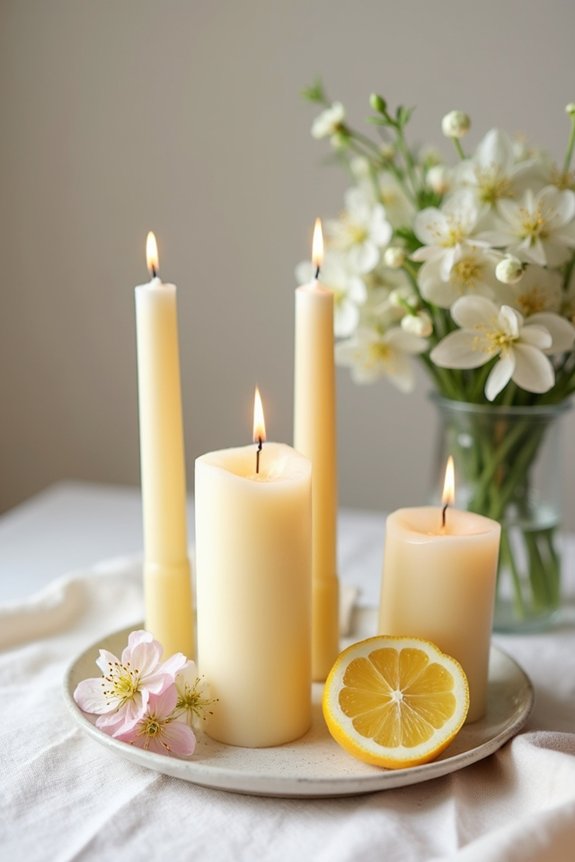 passover candles with citrus scents