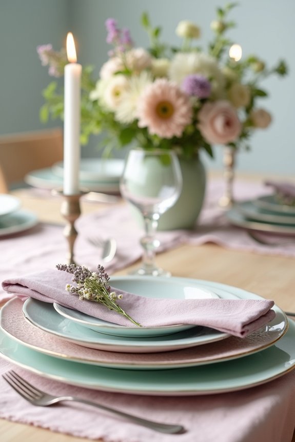 pastel table setting ideas