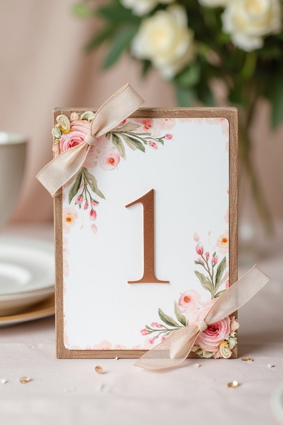 personalize table number embellishments