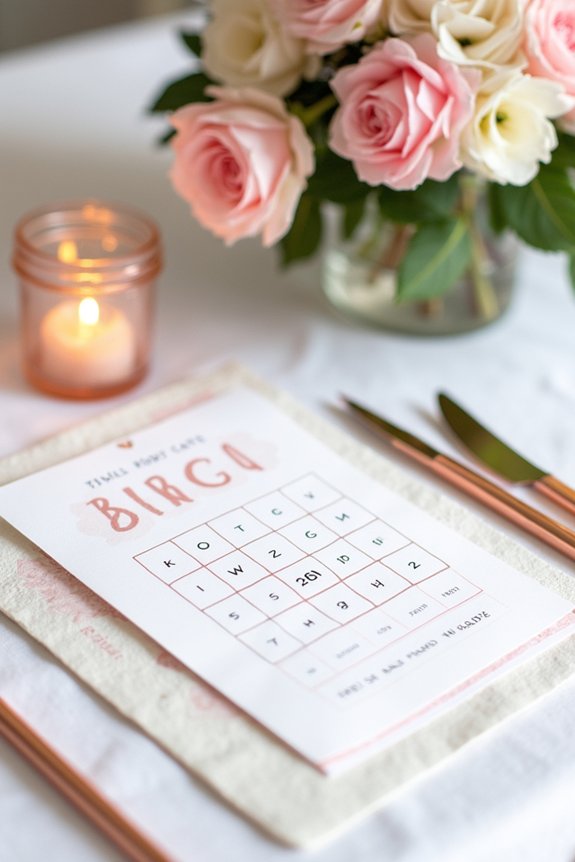personalized bridal shower bingo