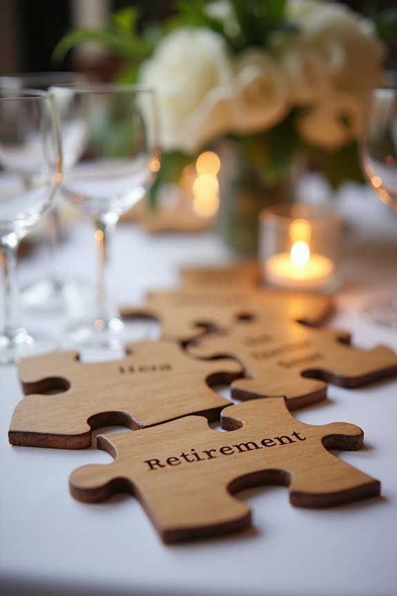 personalized retirement celebration centerpieces