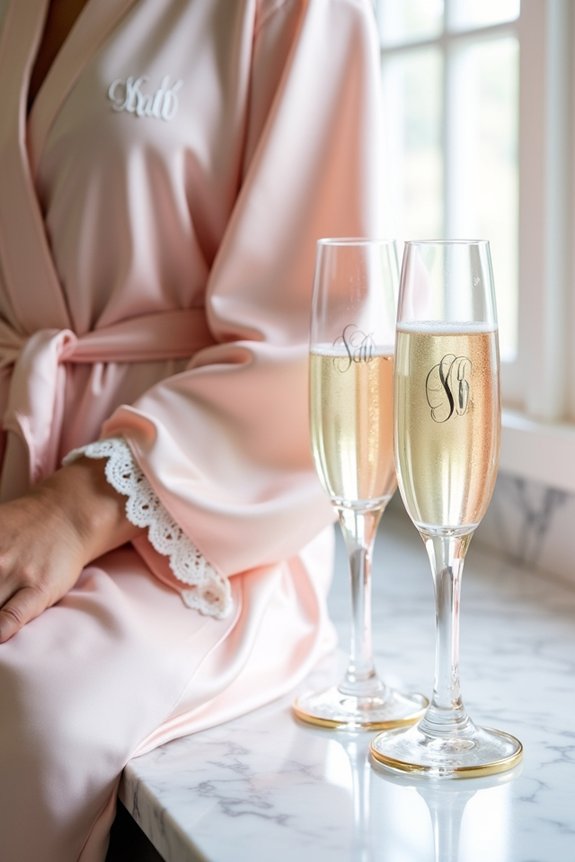 personalized robes and glassware