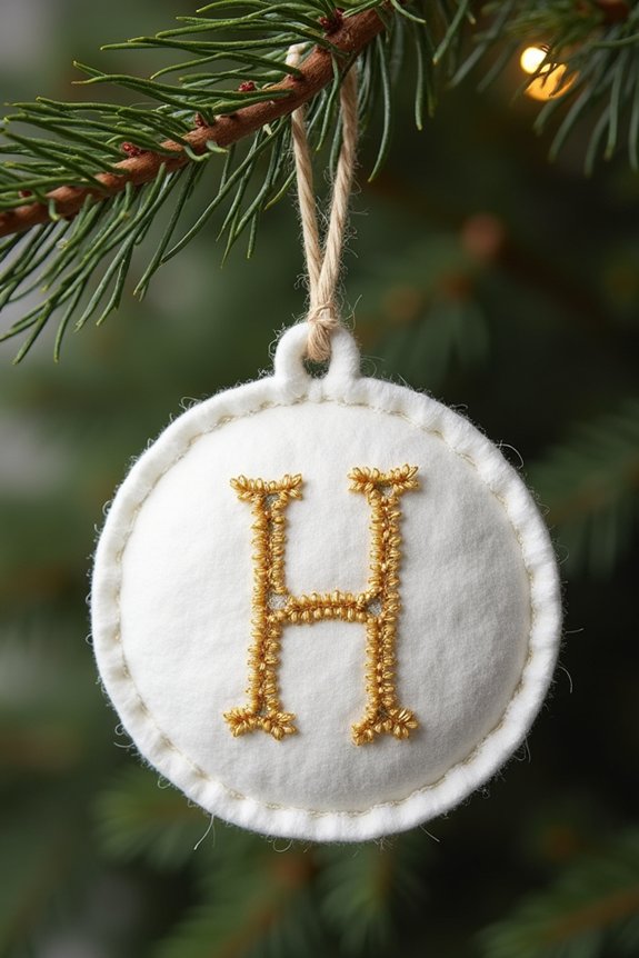 personalized sentimental felt ornaments