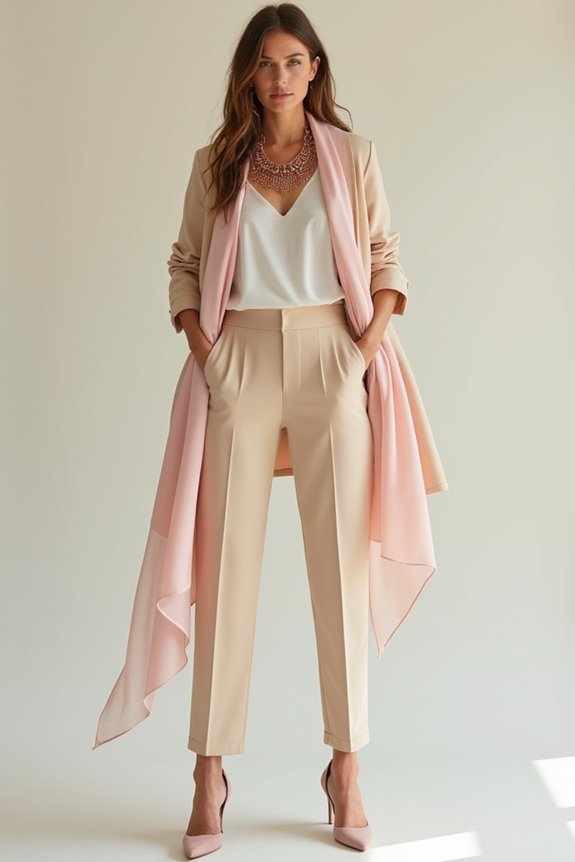pink accessories on neutrals