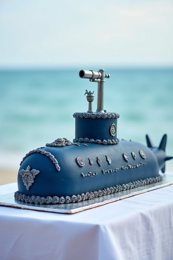 playful nautical submarine cake