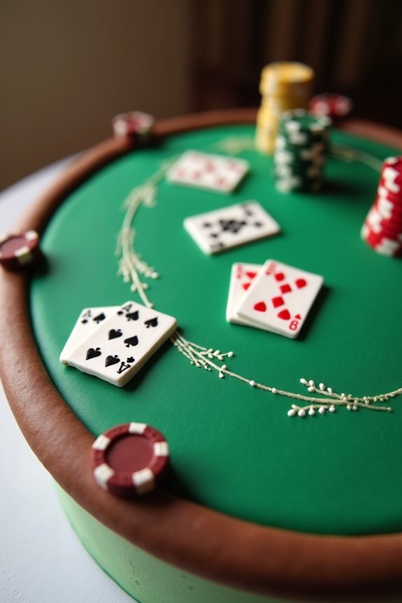 poker table sheet cake
