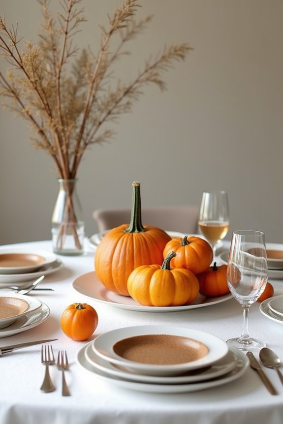 pumpkins and citrus arrangement