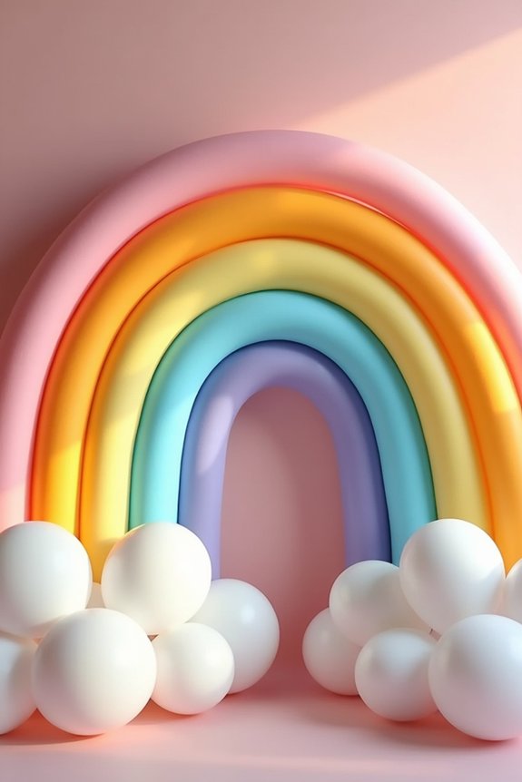 rainbow balloon wall decoration