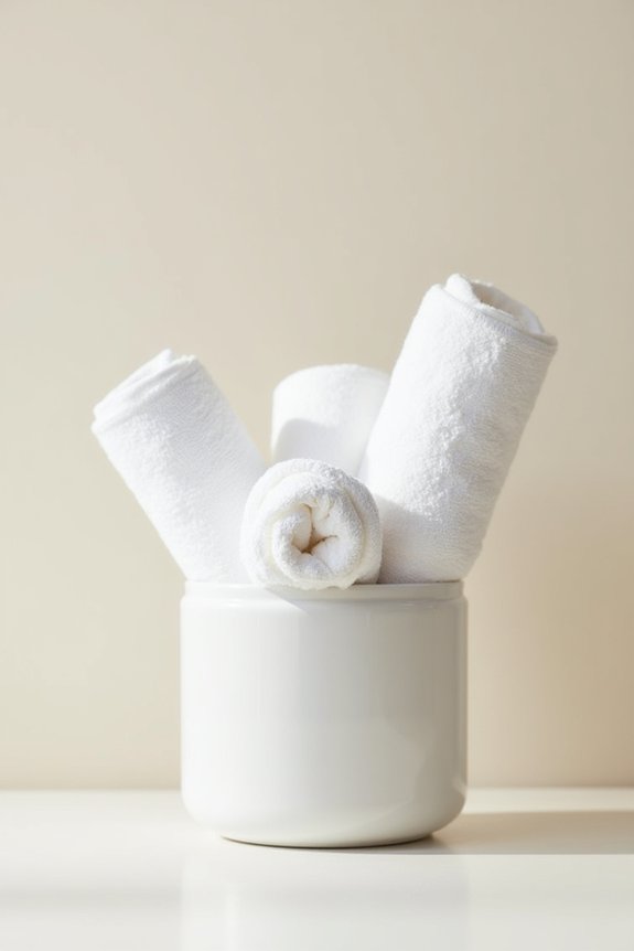 rolled towels for aesthetics