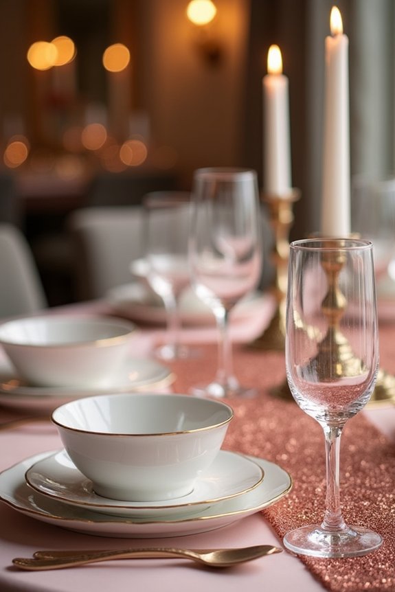 romantic blush and gold