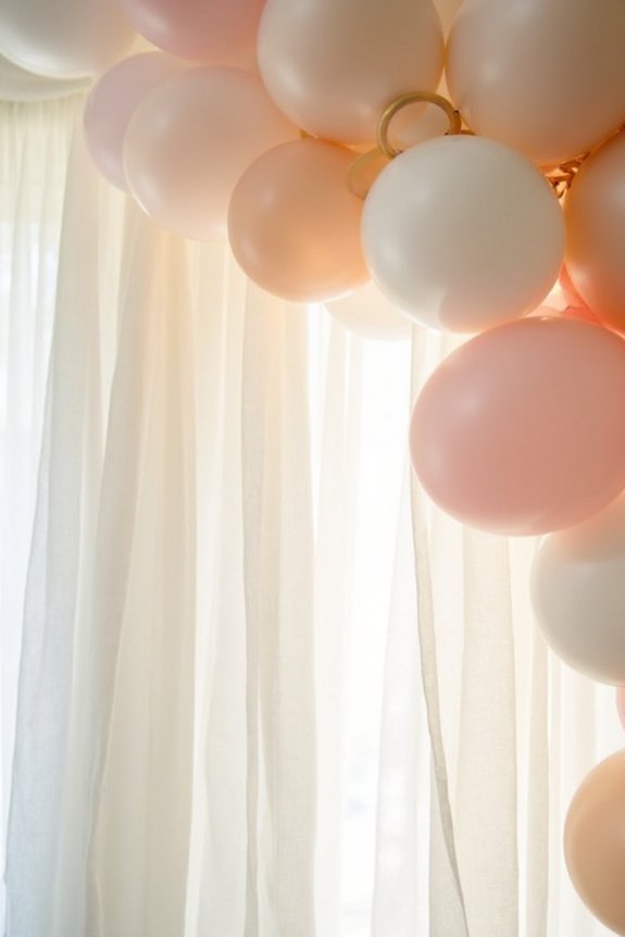 romantic draped fabric balloons