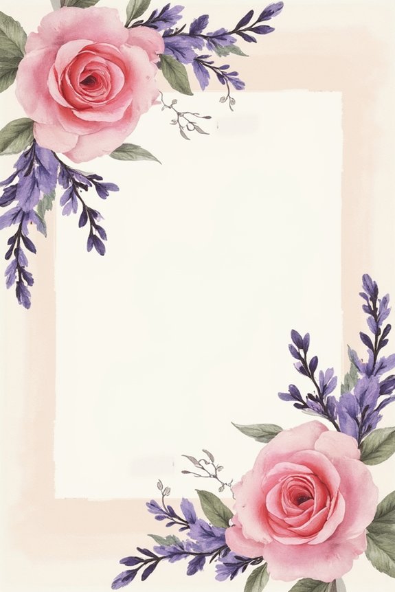 romantic watercolor invitation details