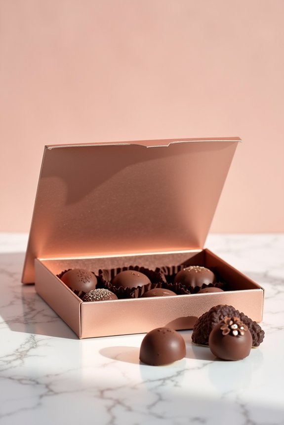 rose gold chocolate favors