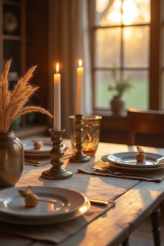 rustic candlelight table decor