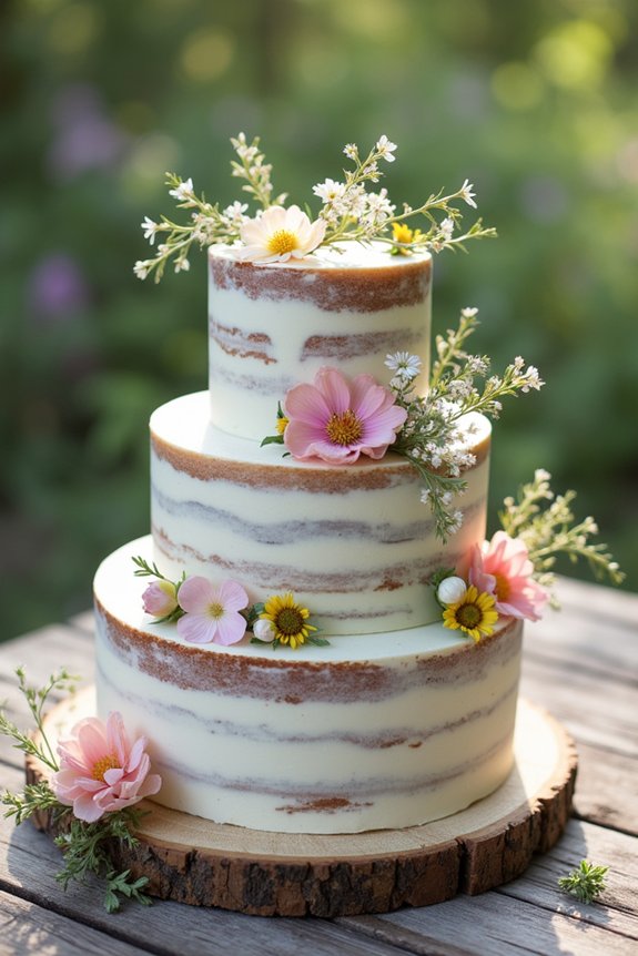 rustic elegant naked cake