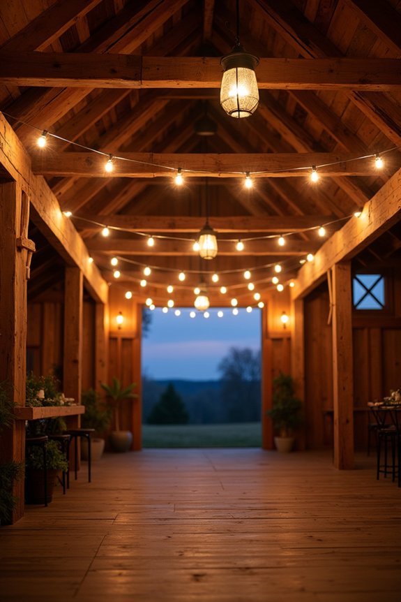 rustic outdoor lighting ambiance